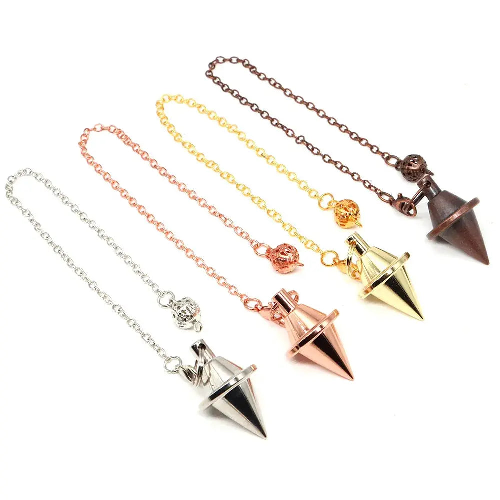 Pendule de Radiesthésie en Métal Rose Doré pour Divination Spirituelle NeoSpiritum