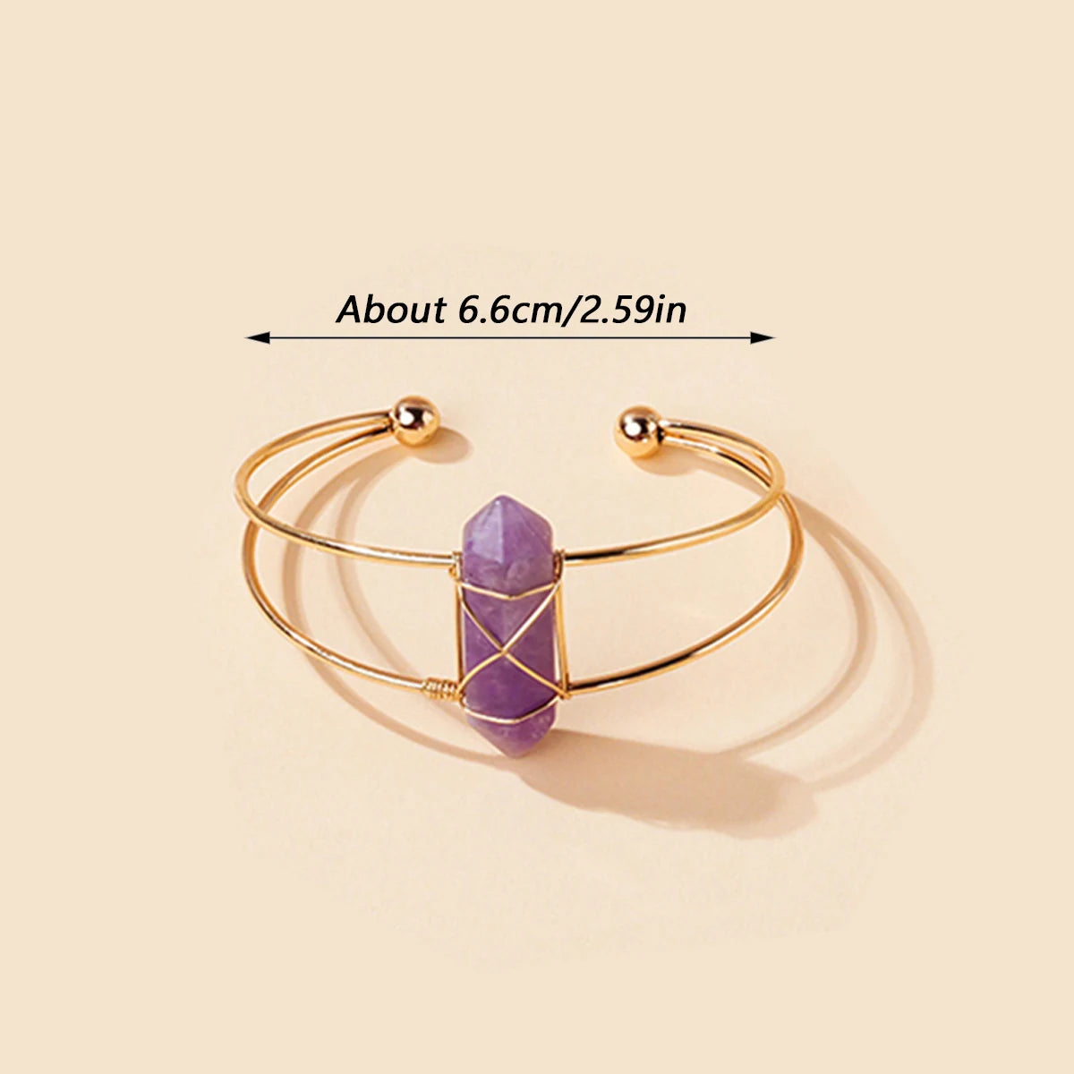 Bracelet Opaline Naturel à Double Pointe Hexagonale – Bijou Énergétique Reiki pour Femme NeoSpiritum
