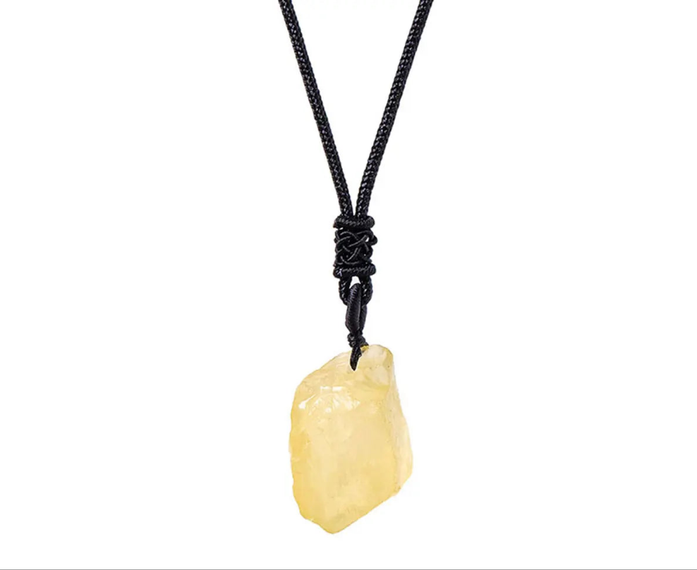 Collier avec Pendentif en Citrine Brute – Cristal Naturel NeoSpiritum