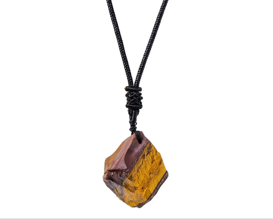 Collier avec Pendentif en Oeil de Tigre Brute – Cristal Naturel NeoSpiritum