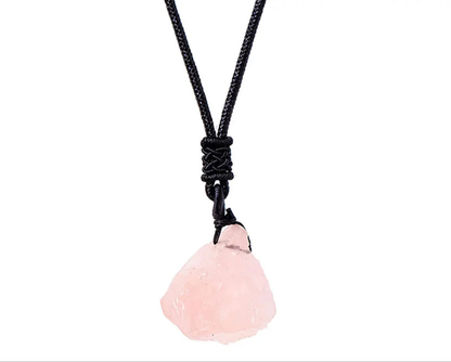 Collier avec Pendentif en Quartz Rose Brute – Cristal Naturel NeoSpiritum