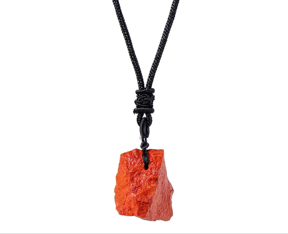 Collier avec Pendentif en Jaspe Rouge Brute – Cristal Naturel NeoSpiritum