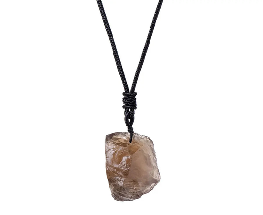 Collier avec Pendentif en Quartz Fumé Brute – Cristal Naturel NeoSpiritum