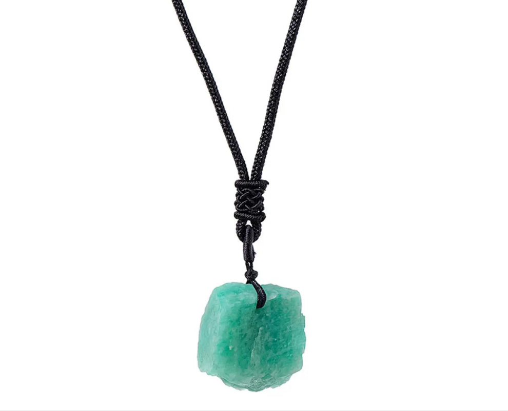 Collier avec Pendentif en Amazonite Brute – Cristal Naturel NeoSpiritum