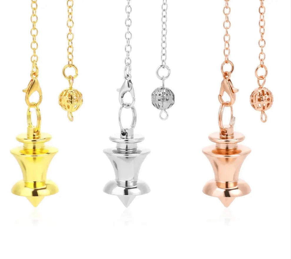 Pendule de Radiesthésie en Métal Rose Doré pour Divination Spirituelle NeoSpiritum