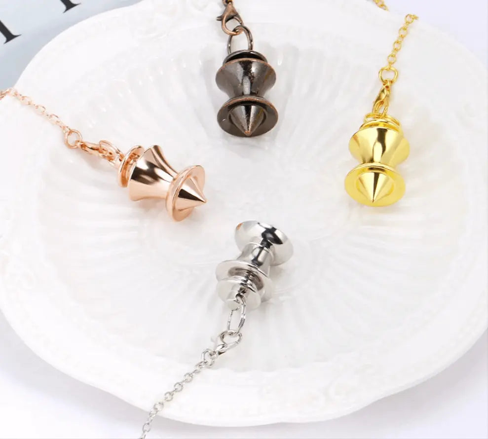 Pendule de Radiesthésie en Métal Rose Doré pour Divination Spirituelle NeoSpiritum