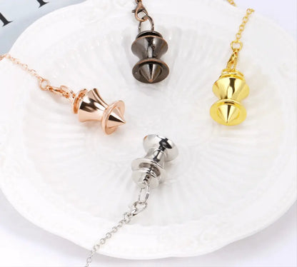 Pendule de Radiesthésie en Métal Rose Doré pour Divination Spirituelle NeoSpiritum