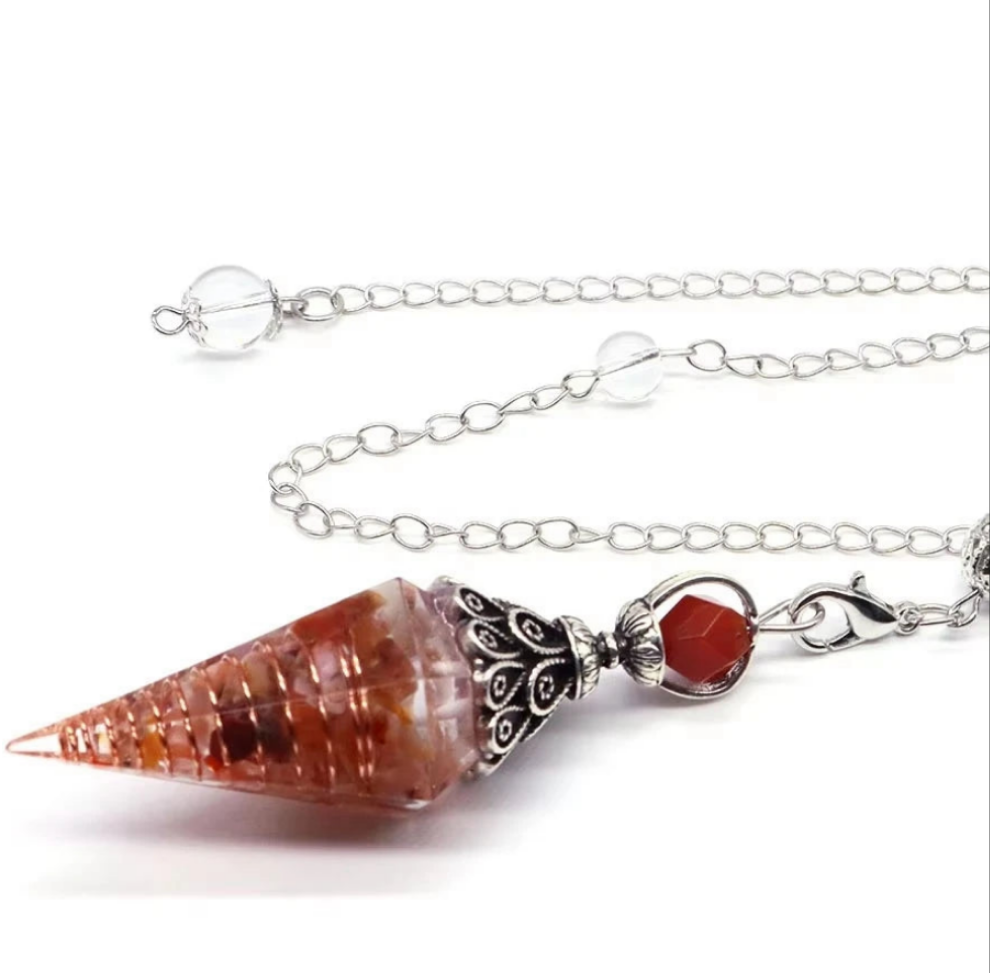 Pendule Agate Rouge Divinatoire Orgone NeoSpiritum