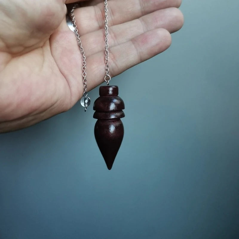 Pendule de Radiesthésie en Bois Naturel Égyptien pour Divination Spirituelle NeoSpiritum