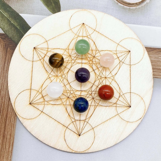 Plateau avec Ensemble de Pierres Naturelles - Harmonisation des 7 Chakras NeoSpiritum